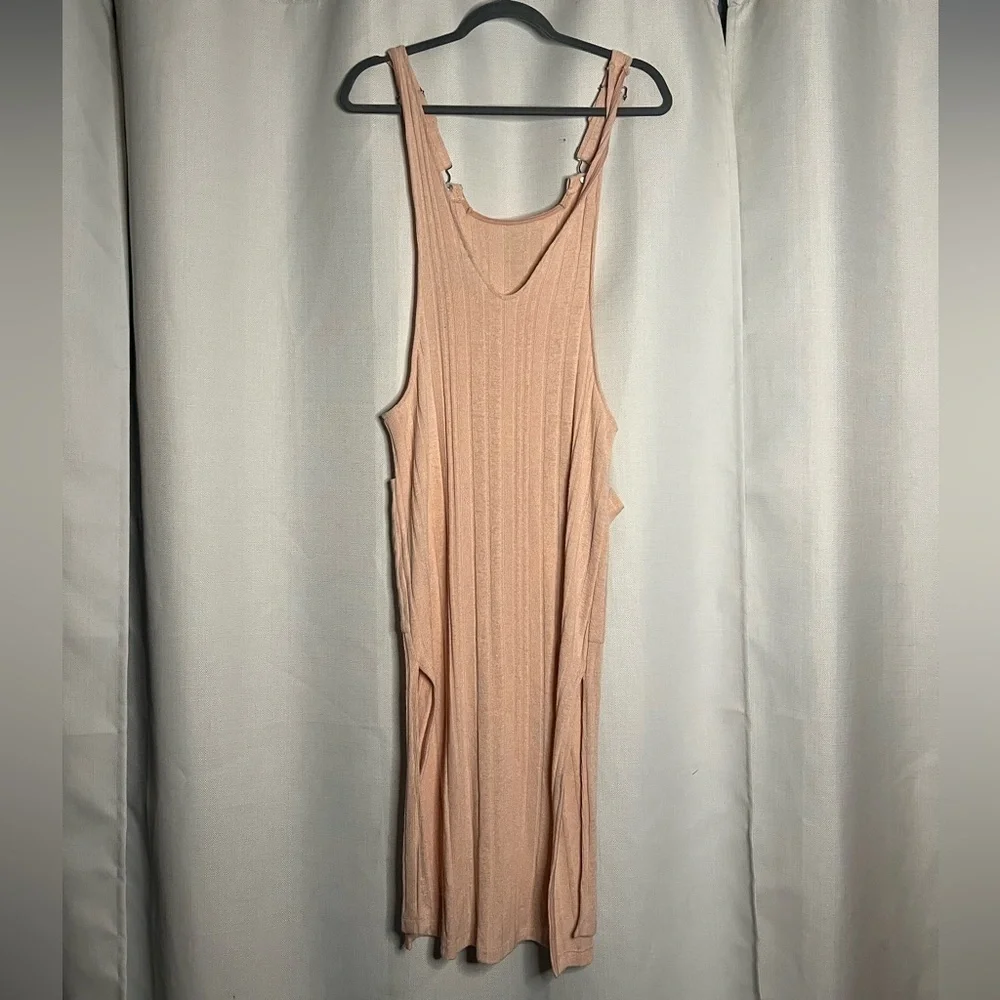 K/Lab Pink Ribbed Overall Style Dress Small - Picture 2 of 9
